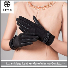 ZF5125 Wholesale women wearing leather gloves suede leather gloves